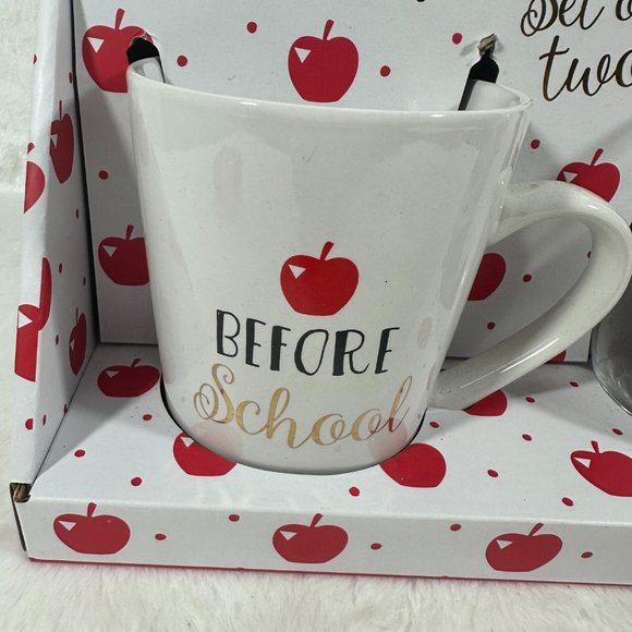 After school Wine Glass & Before School Coffee Mug Teachers Mom new in box set - Picture 2 of 4